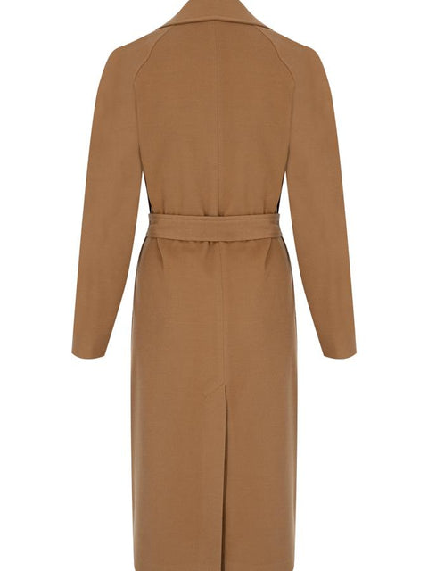 Belted Relaxed Fit Coat in Camel
