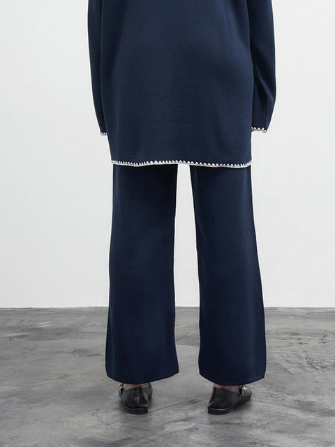 Vesna Knit Trousers in Navy Blue